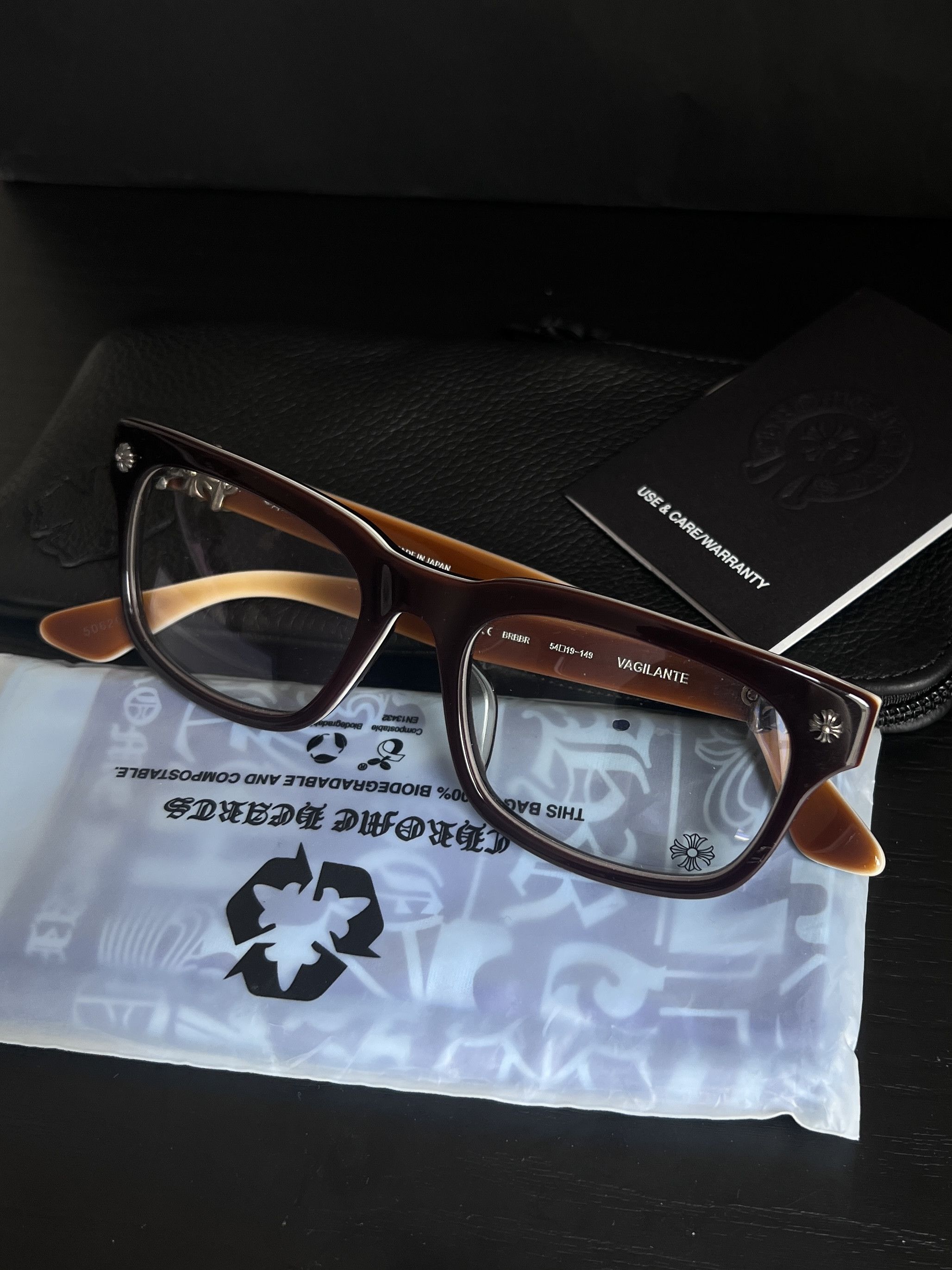 Chrome Hearts Chrome Hearts VAGILANTE BROWN BONE BROWN GLASSES Size ONE SIZE - 6 Thumbnail