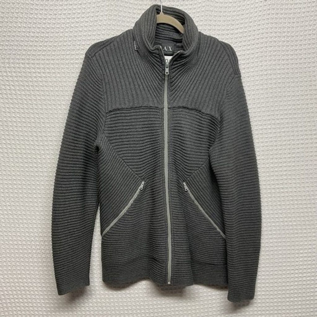 Armani Exchange Armani Exchange Hooded Ribbed Full Zip Jacket Sweater Men M Size US M / EU 48-50 / 2 - 11 Thumbnail