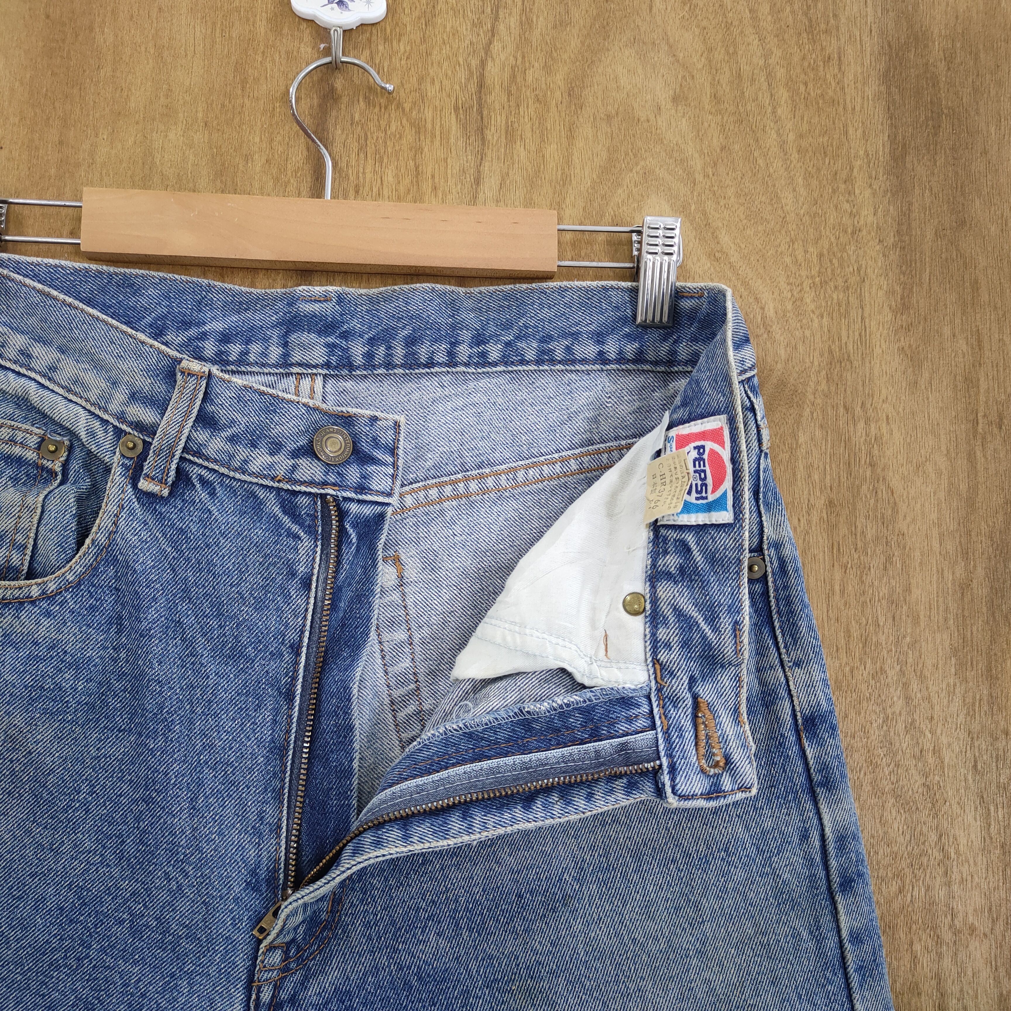 Pepsi 30×29 💥 VINTAGE PEPSI FADED DISTRESSED JEANS PANTS Size US 30 / EU 46 - 12 Thumbnail