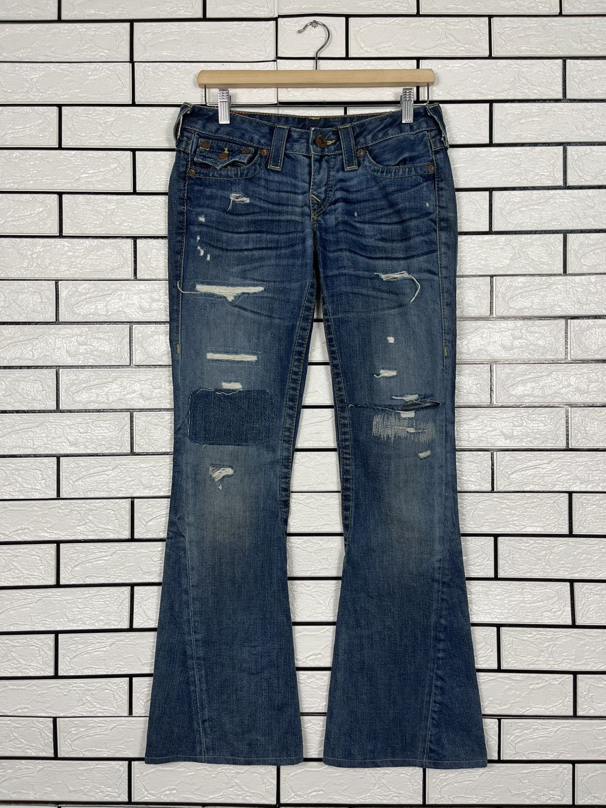 Japanese Brand Vintage True Religion Brand Jeans Patchwork Denim Size 28" / US 6 / IT 42 - 1 Thumbnail
