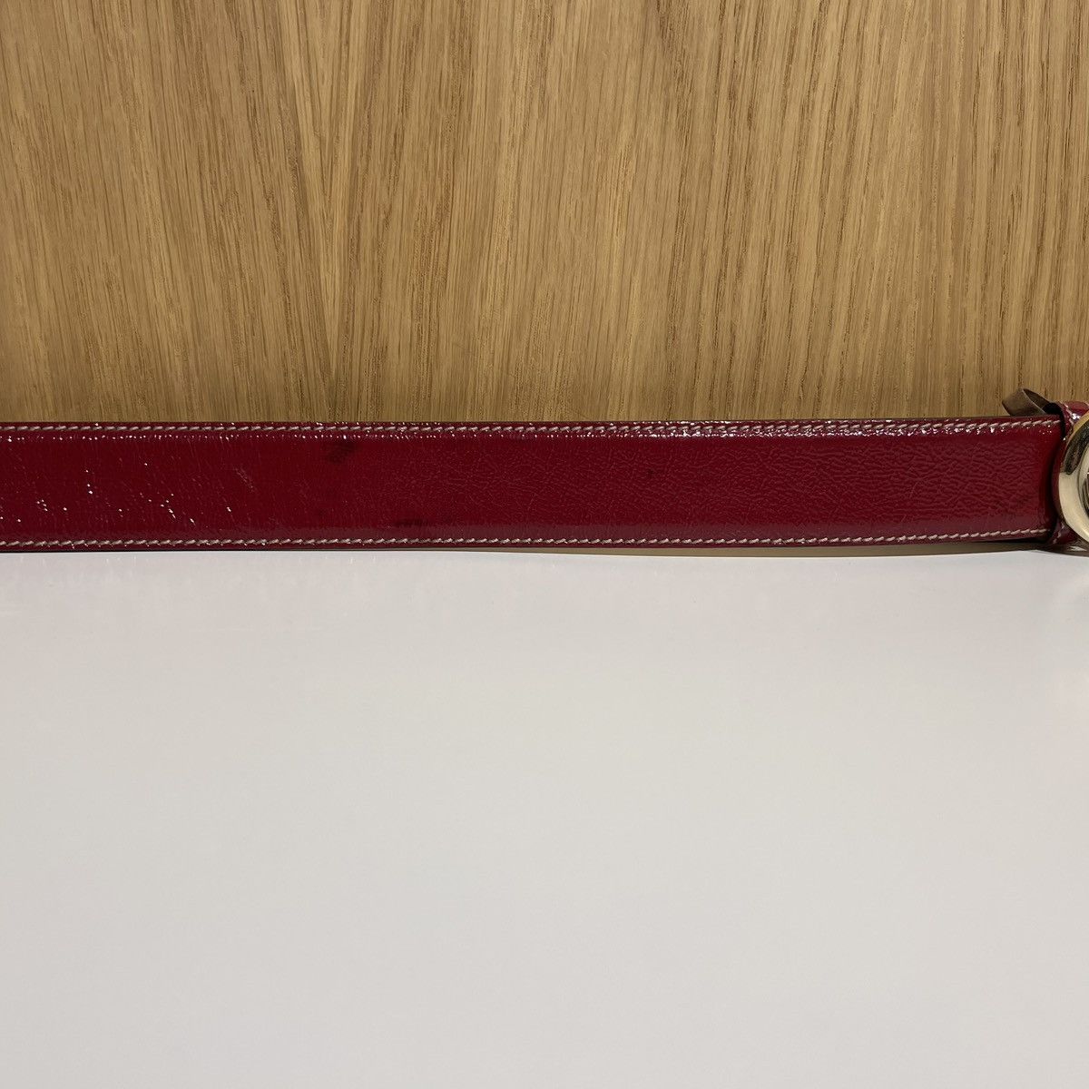 Gucci 🔹Gucci GG Buckle Patent Leather Belt 162922 Size ONE SIZE - 3 Thumbnail