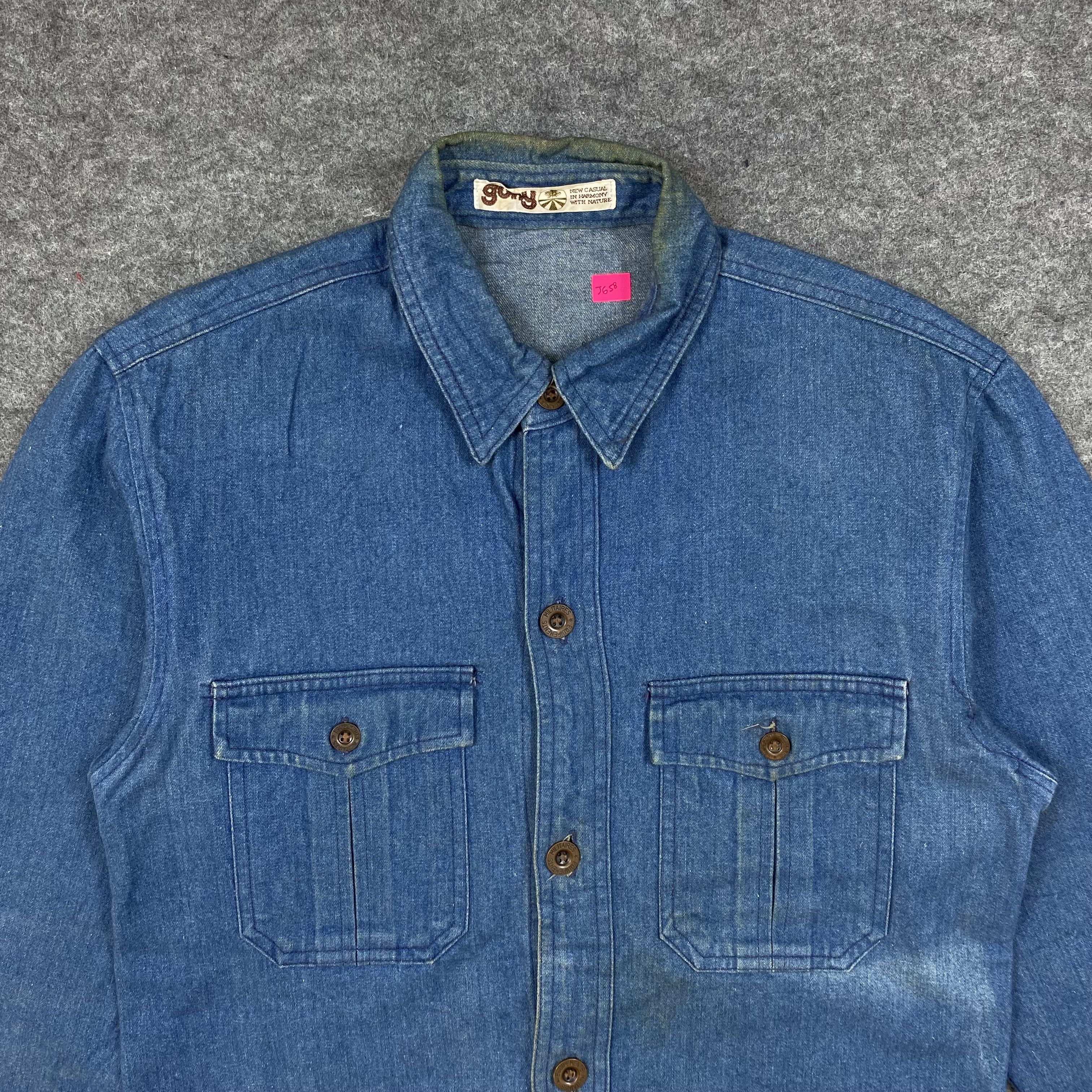Vintage Vintage 70s GUNY Japan Denim Safari Jacket-J658 Size US S / EU 44-46 / 1 - 7 Thumbnail