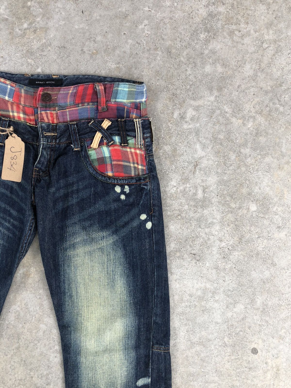 Japanese Brand Japanese Memory Special Double Waist Distressed Embroidered Size US 32 / EU 48 - 6 Thumbnail