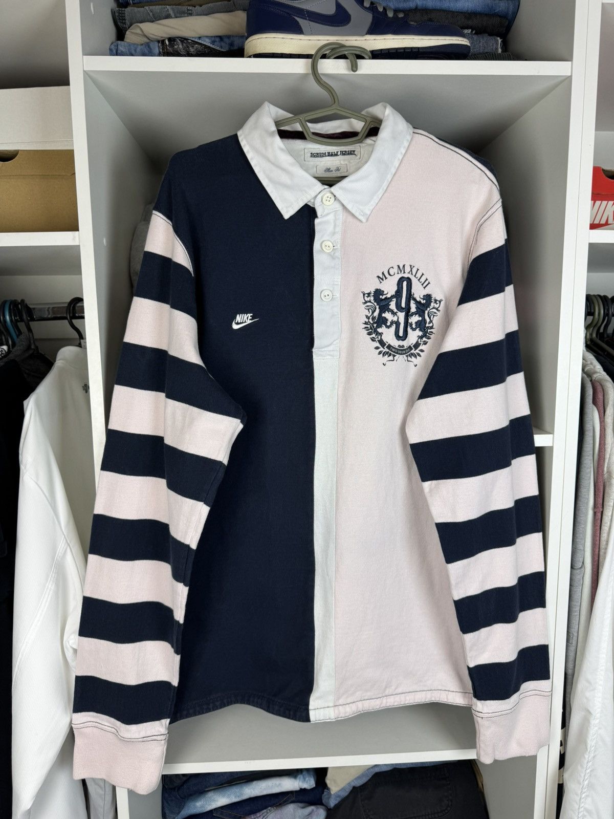 Nike Vintage Nike Scrum Half Long Sleeve Rugby Jersey Slim Fit Size US XL / EU 56 / 4 - 1 Thumbnail