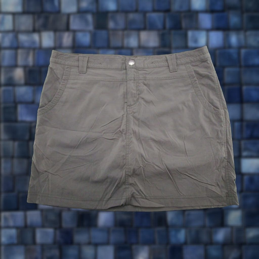 Eddie Bauer Eddie Bauer Women's A Line Nylon Travex Skirt Skort SZ 12 Stretch Outdoor Hiking Gray Denim Pattern Solid Knee Length Casual Men? Size 34" / US 12 / IT 48 - 1 Thumbnail