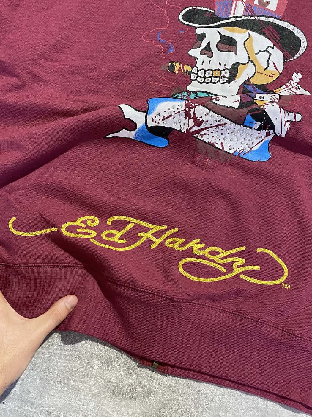 Ed Hardy Vintage Y2K Ed Hardy Big Skull Tattoos Hoodie Size US XXL / EU 58 / 5 - 6 Thumbnail