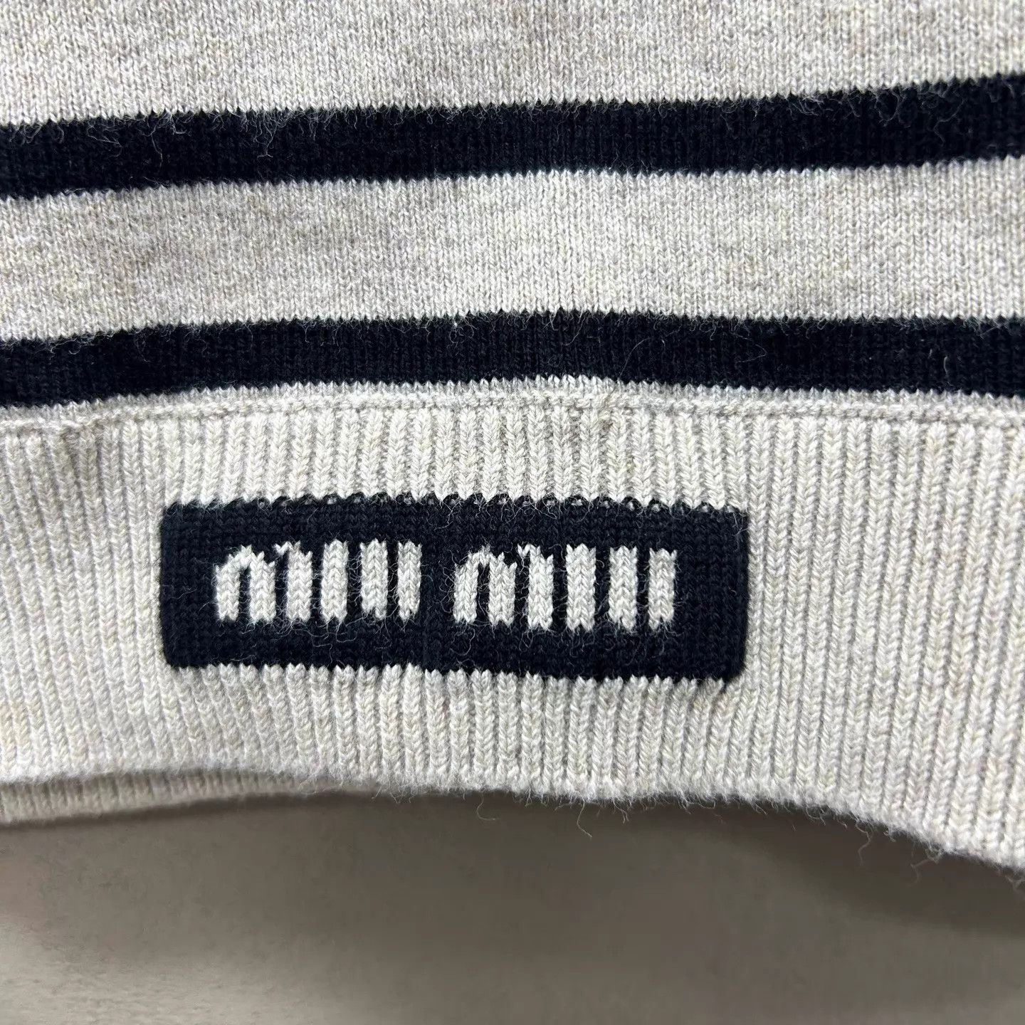 Miu Miu MIU MIU knit logo stripe sweater women's MINT 36 ys000627 Size XS / US 0-2 / IT 36-38 - 3 Thumbnail