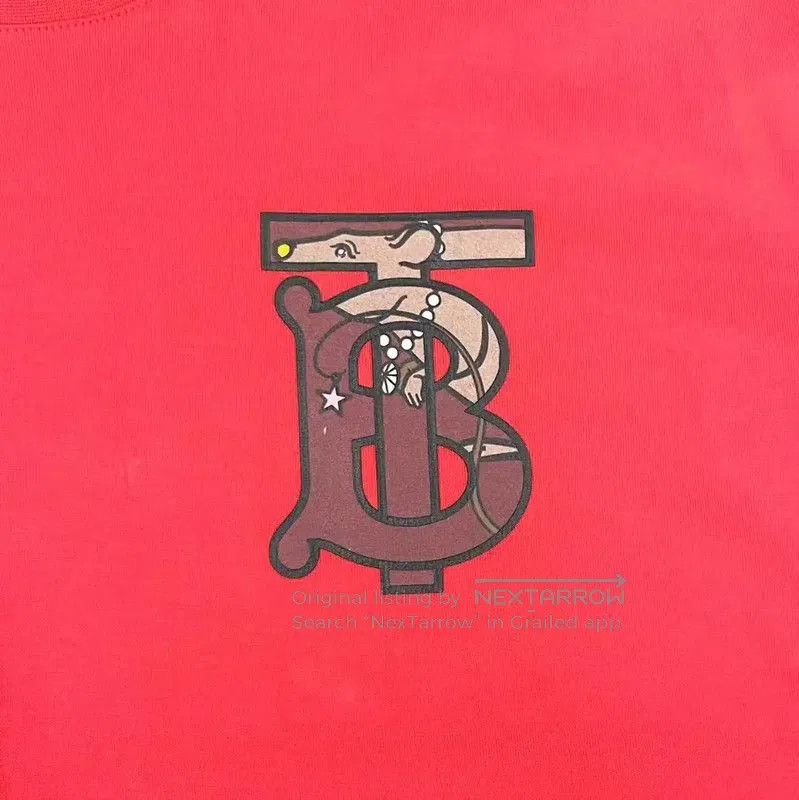 Burberry Burberry Red Embroidered Short Sleeve T-Shirt. Size XS / US 0-2 / IT 36-38 - 3 Thumbnail