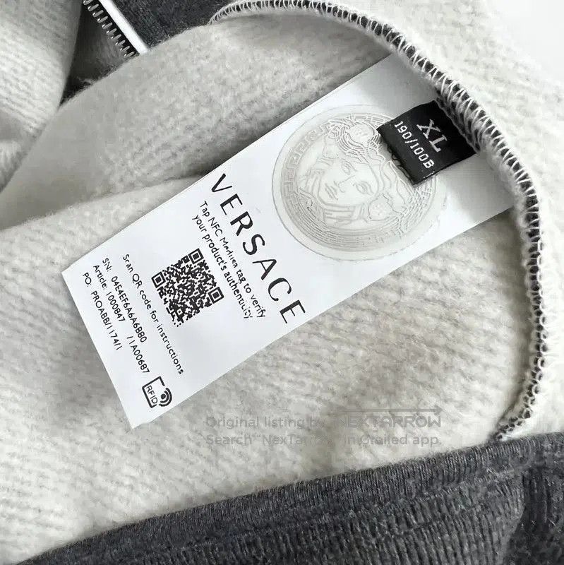 Versace Versace Gray Cotton Blend Long Sleeve Jacket . Size US XL / EU 56 / 4 - 7 Thumbnail