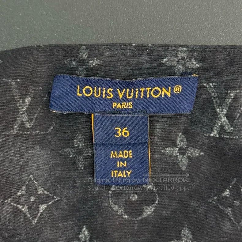Louis Vuitton Louis Vuitton Dirty black and grey full logo mulberry silk Size XS / US 0-2 / IT 36-38 - 5 Thumbnail