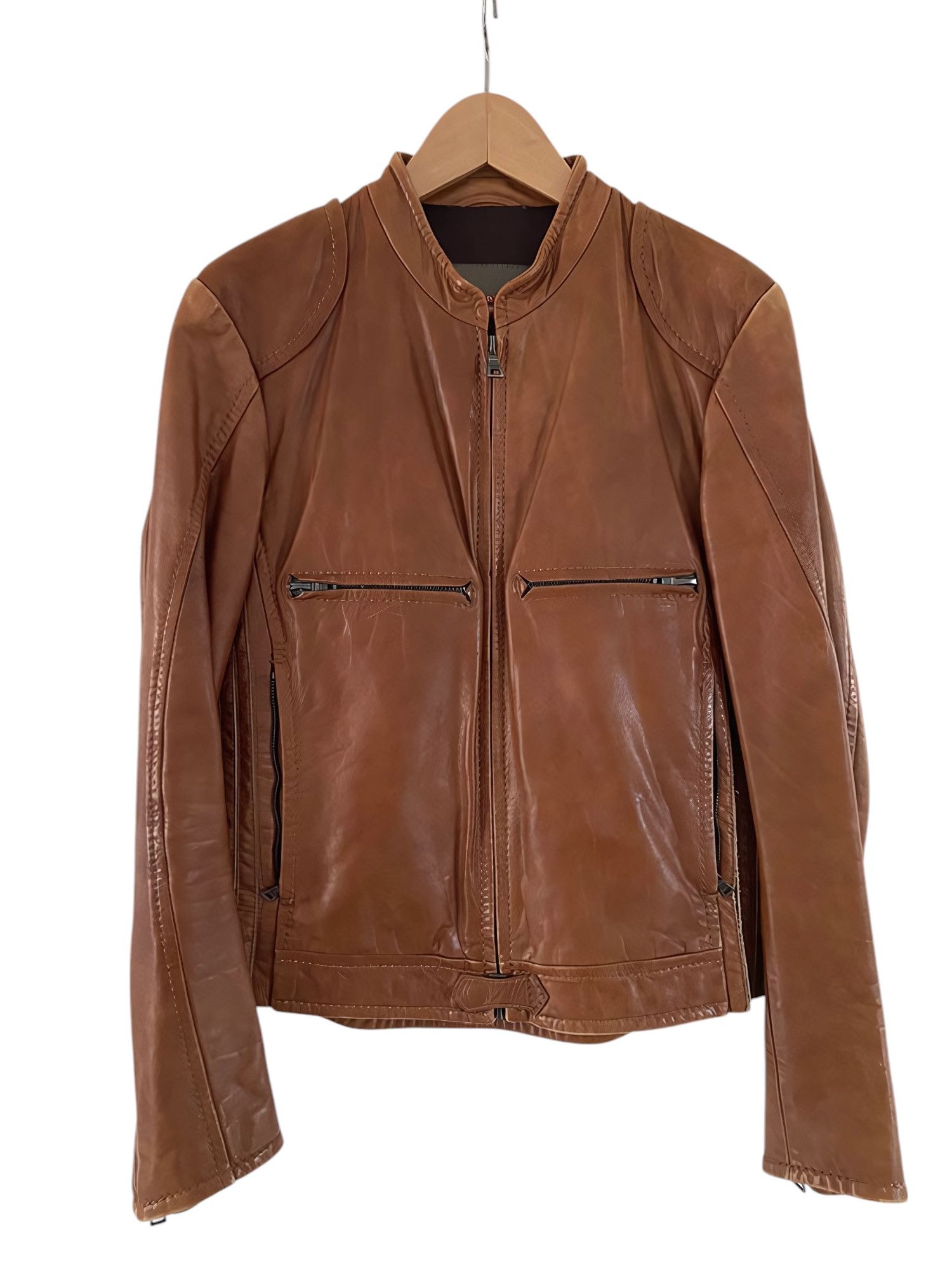 Prada LEATHER BIKER JACKET Size US M / EU 48-50 / 2 - 1 Thumbnail