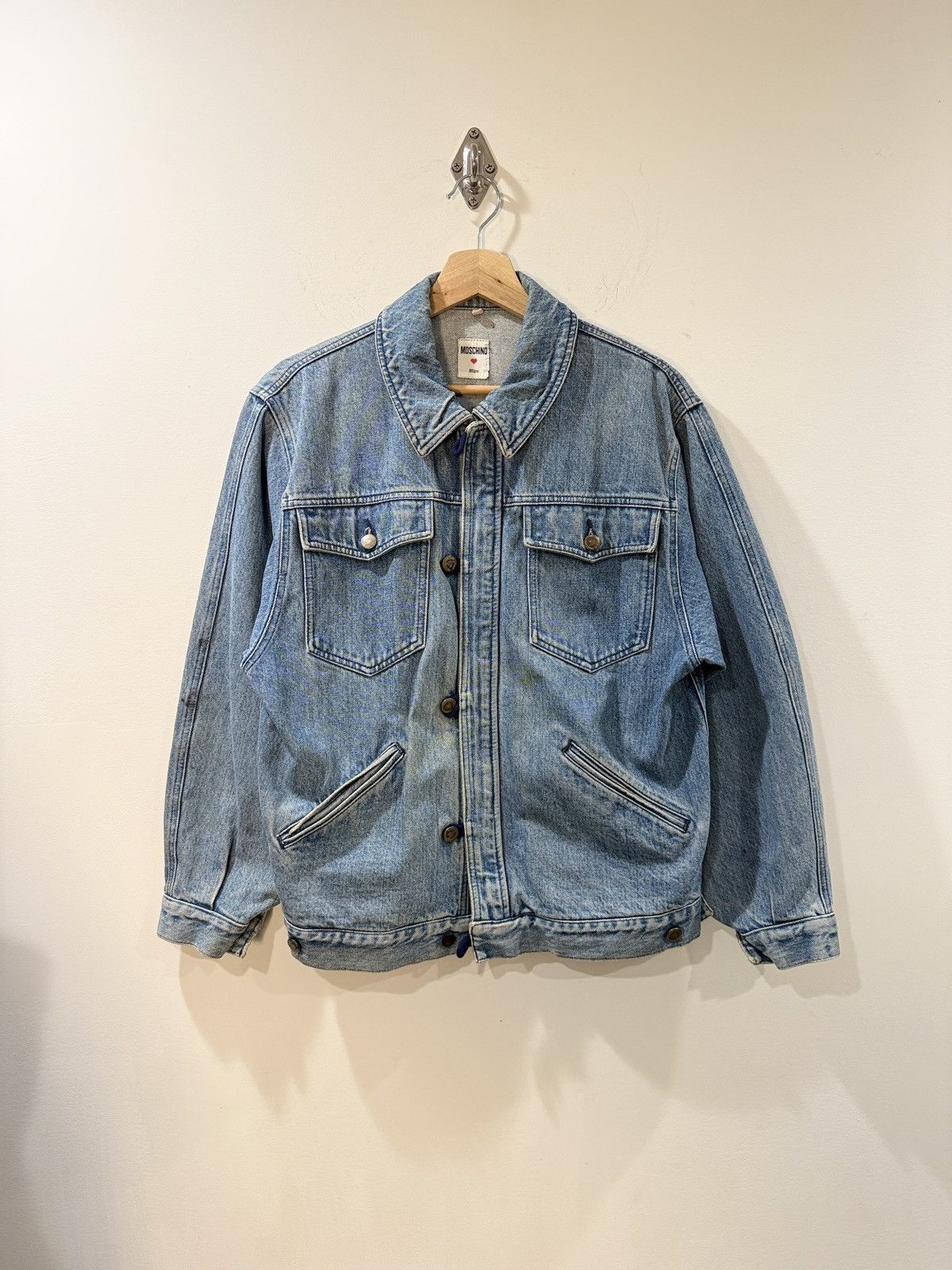 Moschino Vintage Moschino Logo Hem Denim Jacket Size US S / EU 44-46 / 1 - 2 Thumbnail