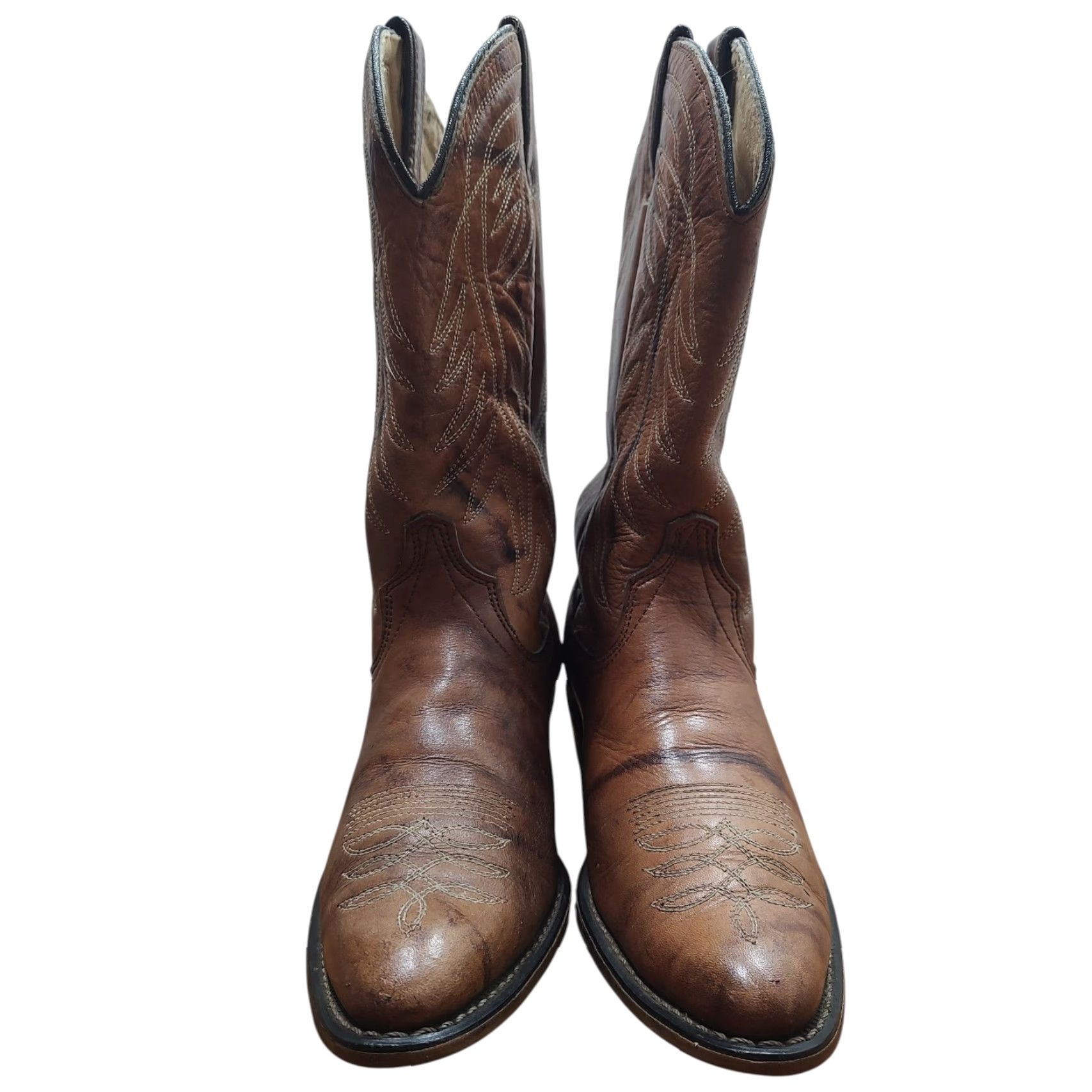 Wrangler VINTAGE Wrangler Western Boots Leather Brown N 7.5 USA Made Boots Women Mid-Calf Almond Toe Western Mu Size US 8 / IT 38 - 5 Thumbnail