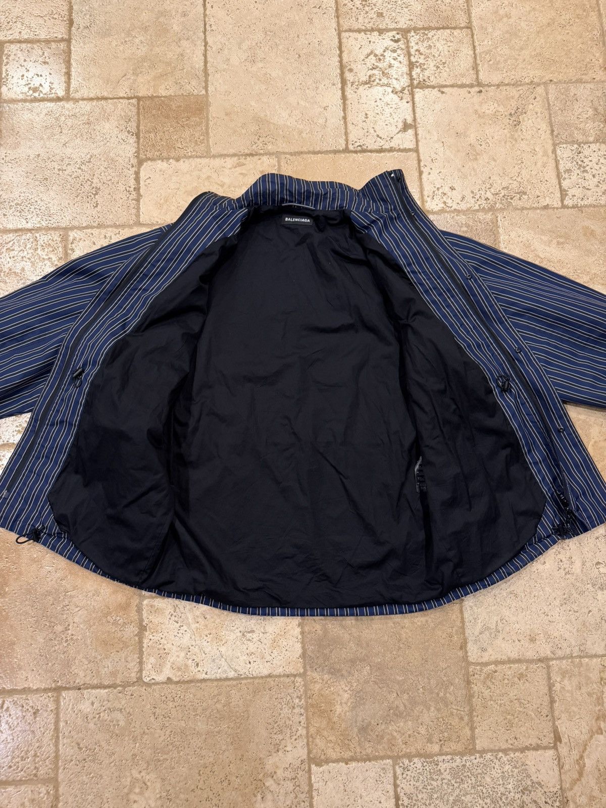 Balenciaga Balenciaga Ripstop Oversized Blue Striped 2020 Parka Jacket Size US S / EU 44-46 / 1 - 9 Thumbnail