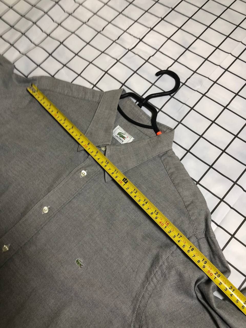 Lacoste Lacoste Regular Fit Short Sleeve Oxford Shirt in Pale Size US L / EU 52-54 / 3 - 12 Thumbnail