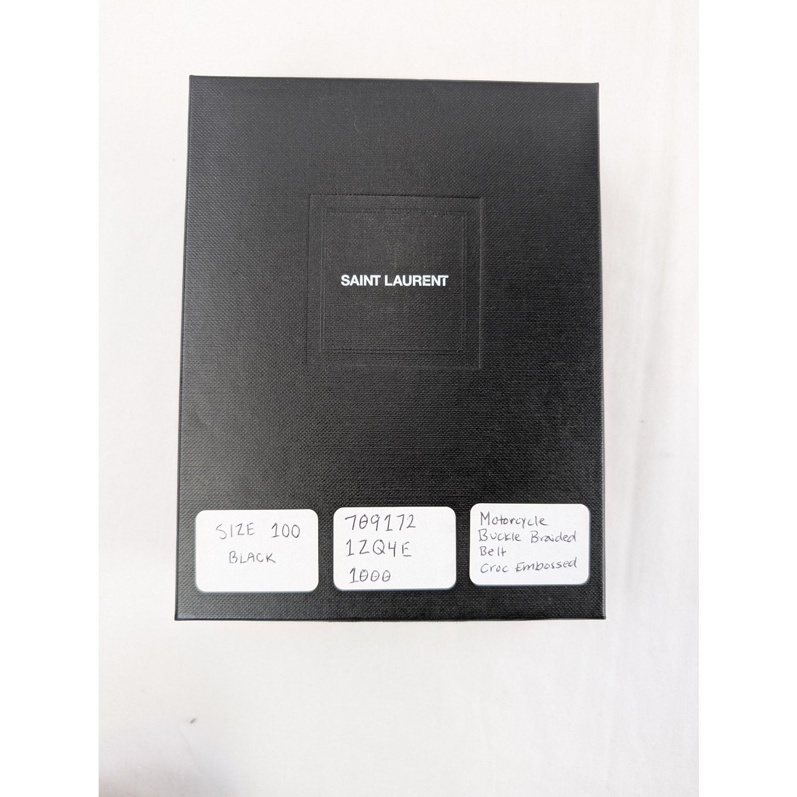 Saint Laurent Paris o1rshd1 Q:2 / Size:100/ Motorcycle Buckle Braided Belt Size 40 - 15 Thumbnail