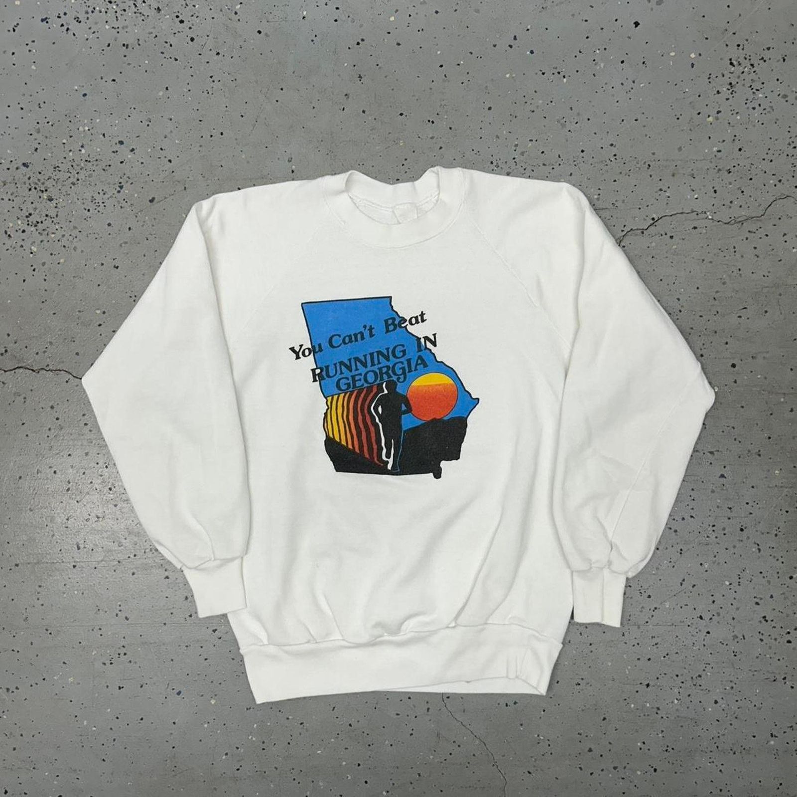 Anvil VTG White crewneck sweatshirt with Georgia graphic Size US M / EU 48-50 / 2 - 1 Thumbnail