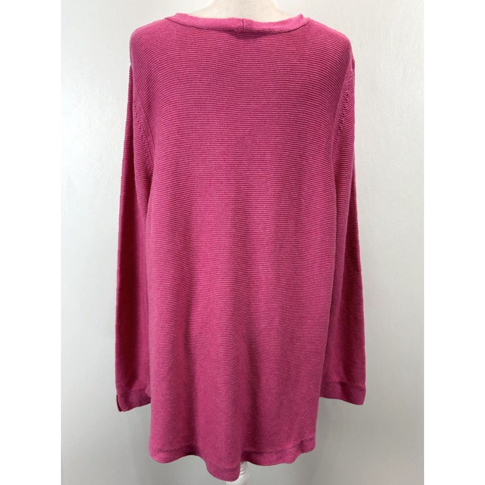 Talbots VINTAGE? No, it's Talbots V-Neck Tunic Knit Sweater Pink 3X Petit Plus Womens Size XXL / US 16-18 / IT 52-54 - 3 Thumbnail