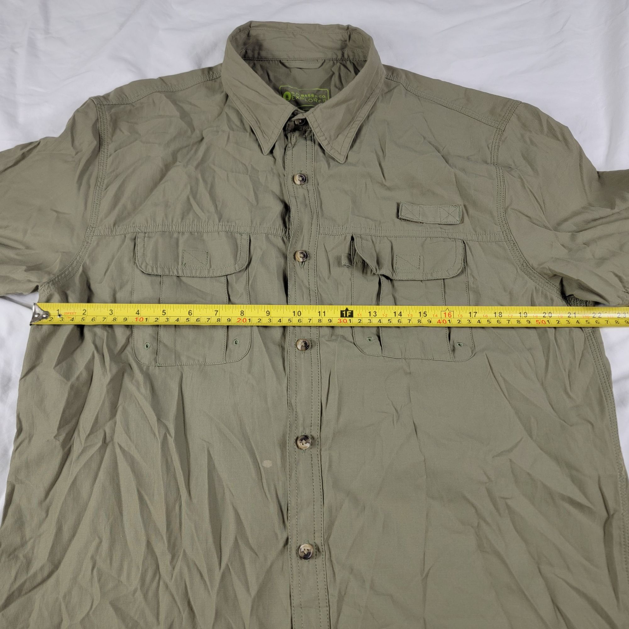 G.H. Bass & Co. GH Bass Co Explorer Mens Large Olive Green Shirt Short Sleev Size US L / EU 52-54 / 3 - 8 Thumbnail