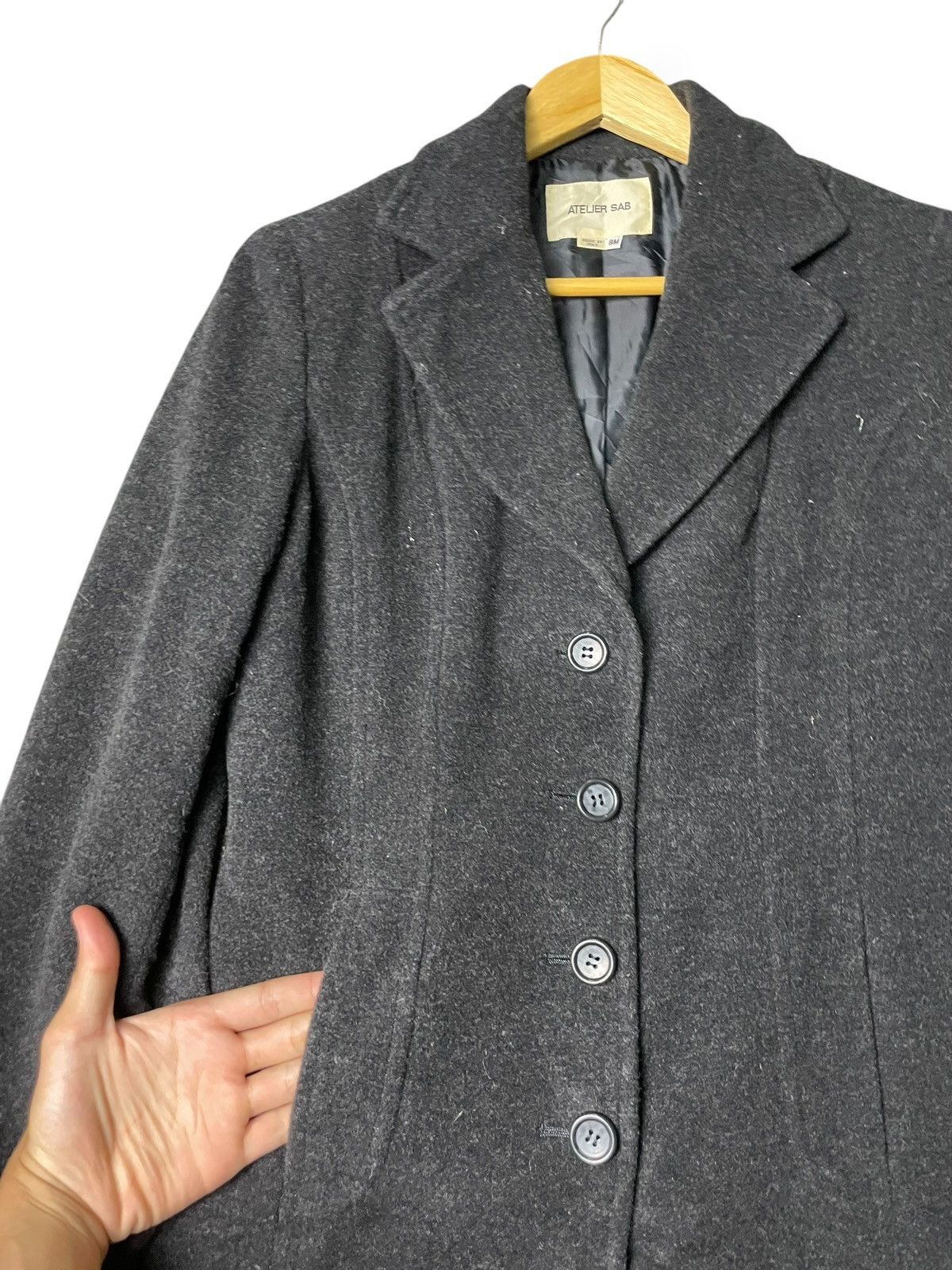 Designer × Japanese Brand × Vintage Atelier Sab x Japanese Brand Long Wool Coat (40) Size US S / EU 44-46 / 1 - 7 Thumbnail