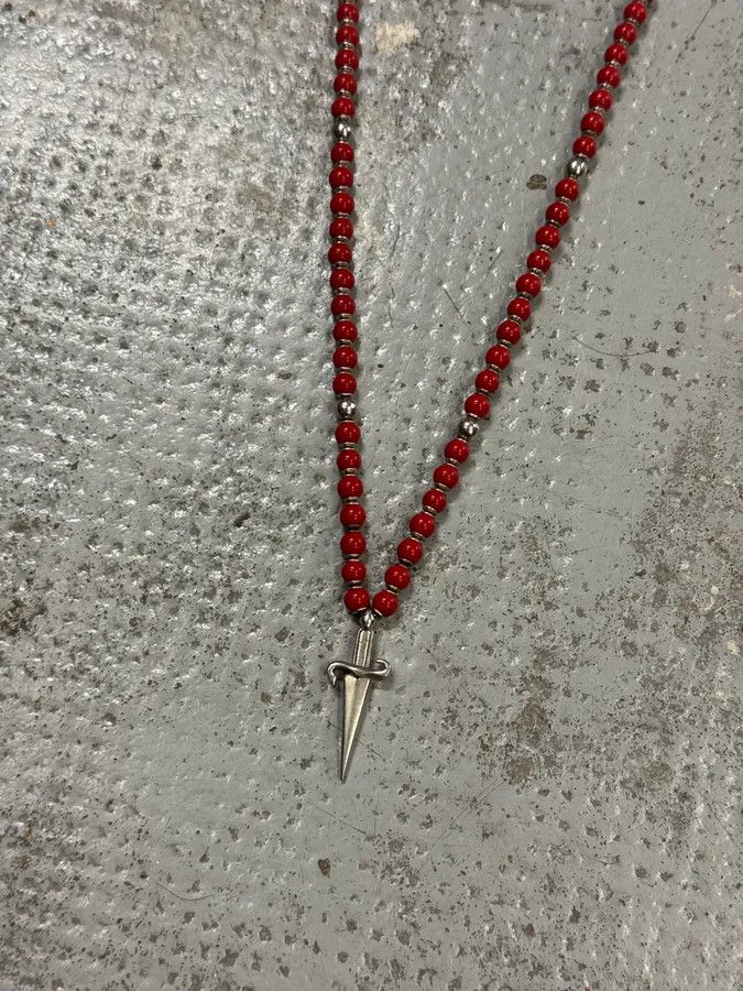 Vintage Paciotti Red Beaded Silver Clasp Necklace Size ONE SIZE - 3 Thumbnail