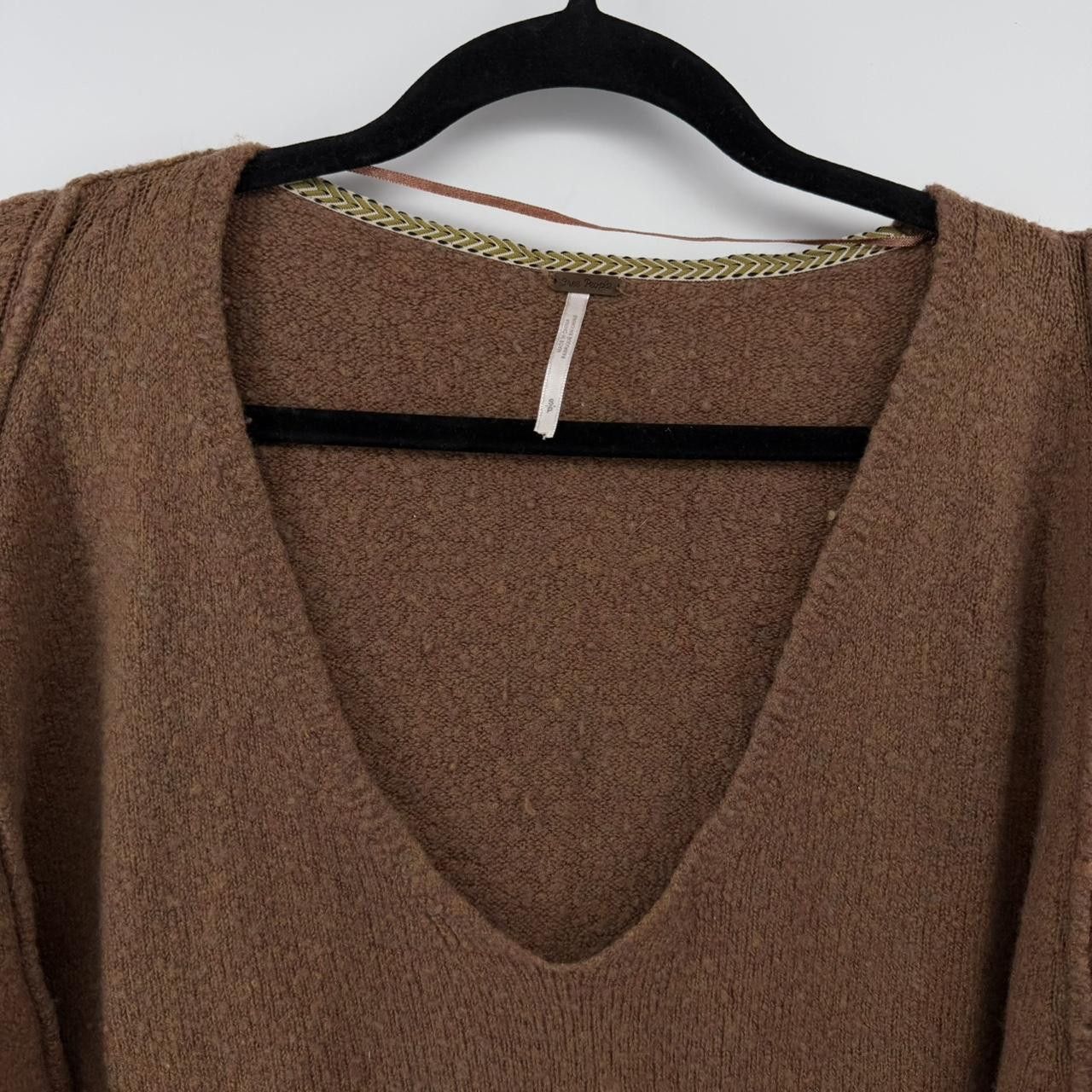 Free People Free People Oversized Brown Wool Linen Sweater Size S Size S / US 4 / IT 40 - 3 Thumbnail