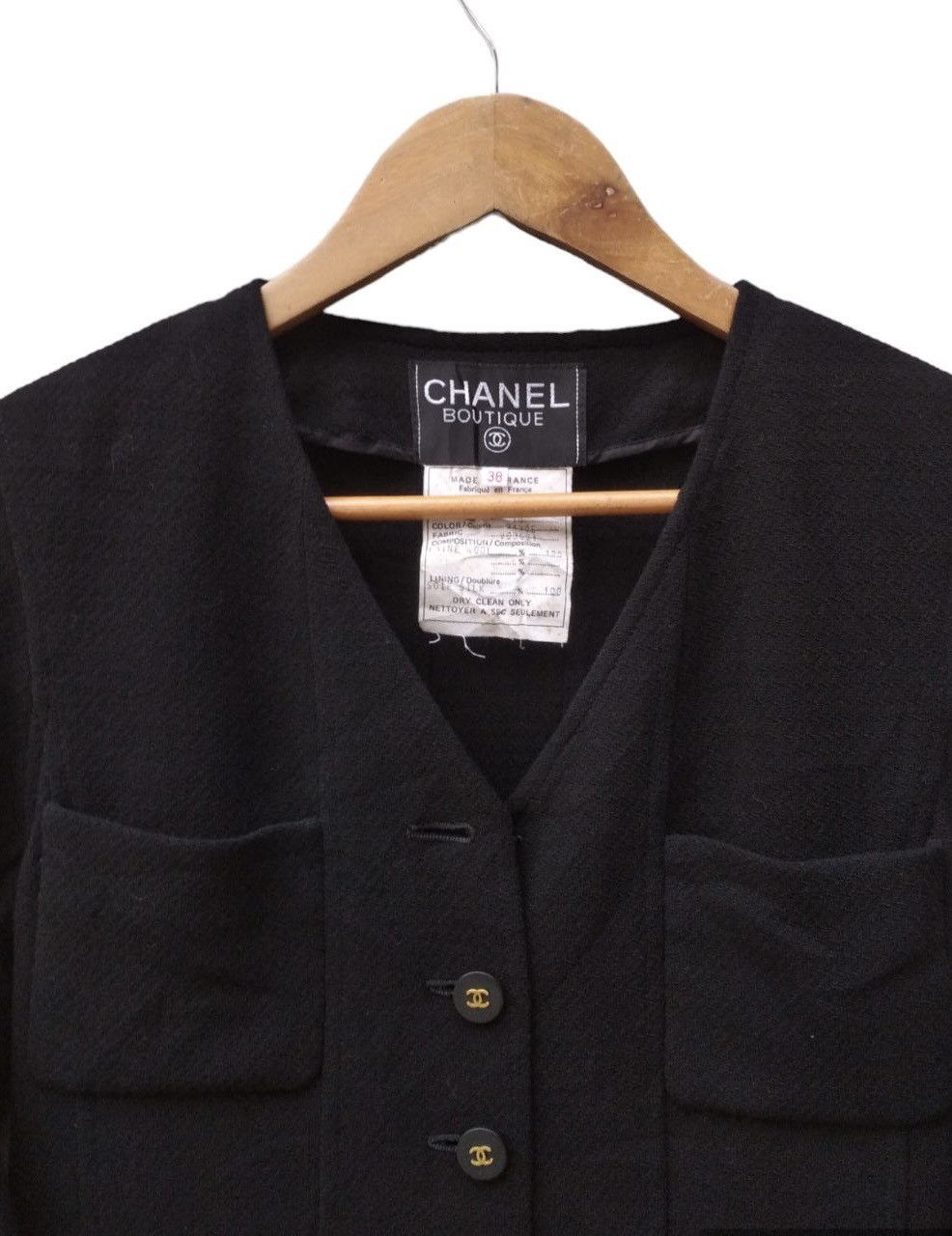 Chanel × Vintage Vtg🔥Authentic Chanel 94A Cc Mark Boton Tweed Chaqueta Larga Size XS / US 0-2 / IT 36-38 - 6 Thumbnail