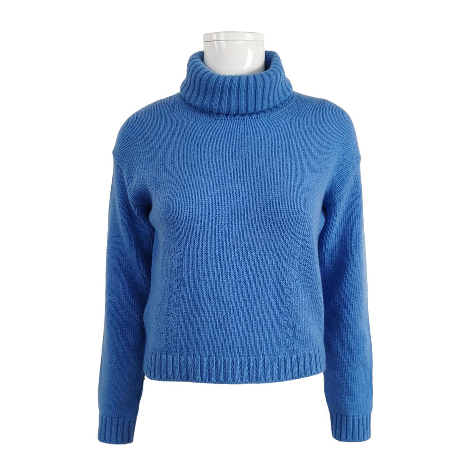 Prada Prada Blue Wool Cashmere Blend Turtleneck Sweater 0089 Size XS / US 0-2 / IT 36-38 - 1 Thumbnail