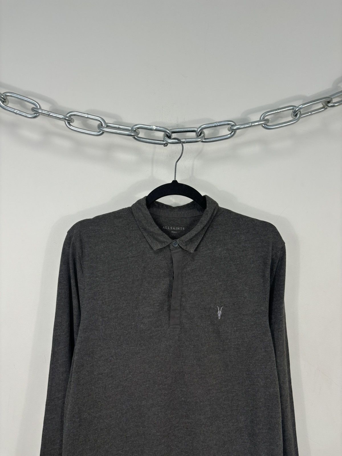 Allsaints AllSaints Men’s Brace Brown Long Sleeve Polo Shirt Size US S / EU 44-46 / 1 - 3 Thumbnail