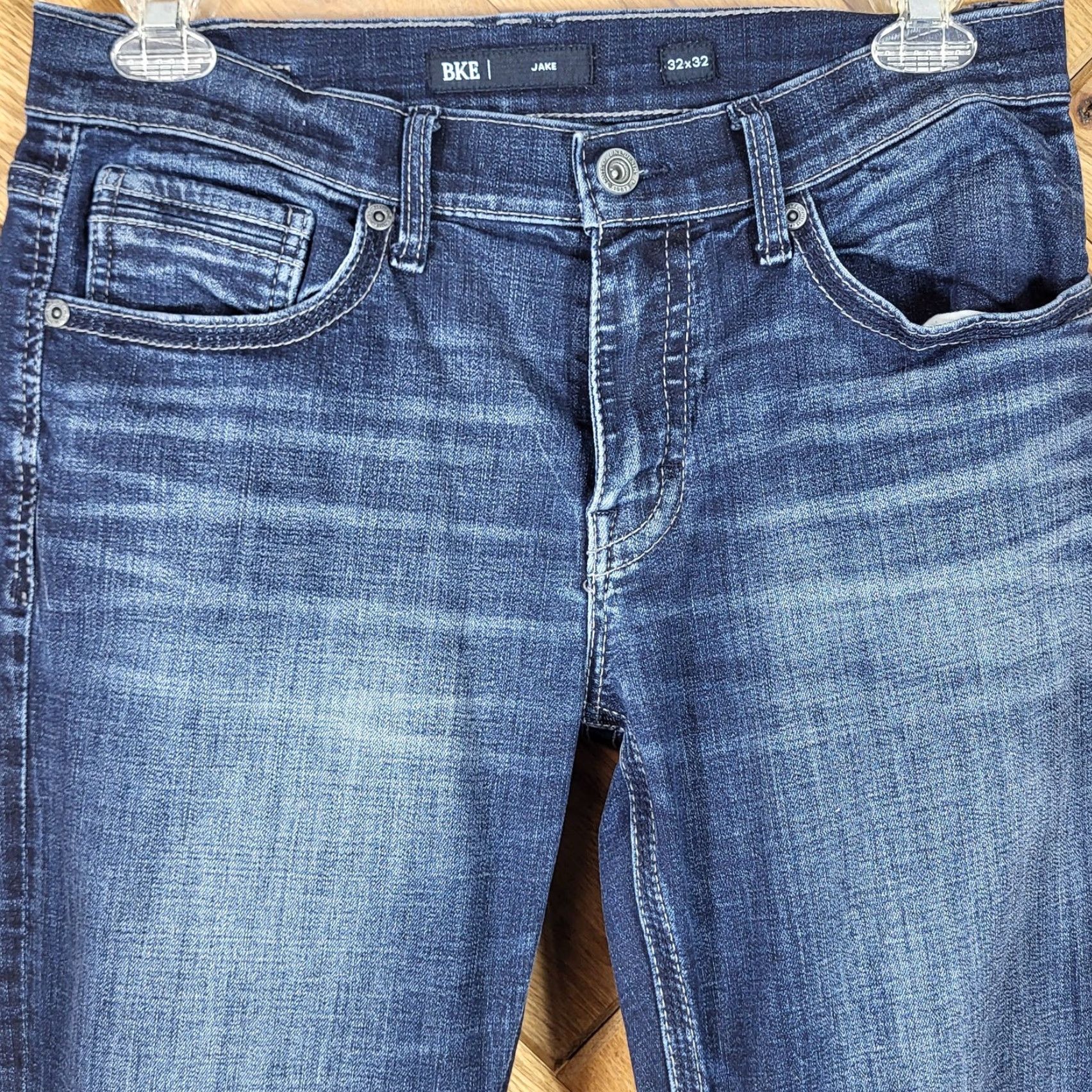 BKE **BKE Jake Mens Straight Leg Jeans Size 32 Dark Wash Distressed Denim** User: **Dark Wash BKE Jake Mens Straight Leg Jeans Size 32 Distressed Denim** Size US 32 / EU 48 - 2 Thumbnail