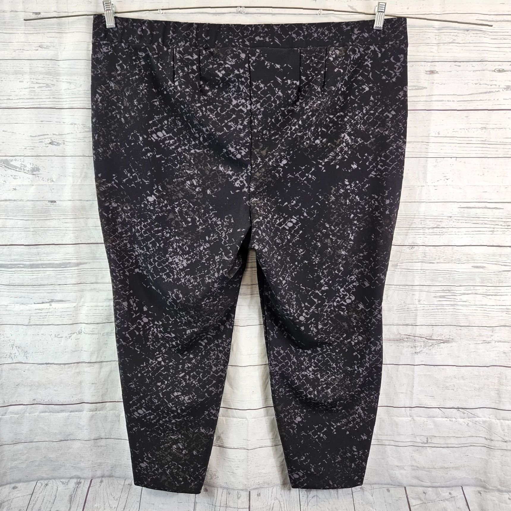 Vintage Lane Bryant Womens Pants Cropped Pull On Pocket Nylon Spandex Black Gray Size 28 Size 28" / US 6 / IT 42 - 3 Thumbnail