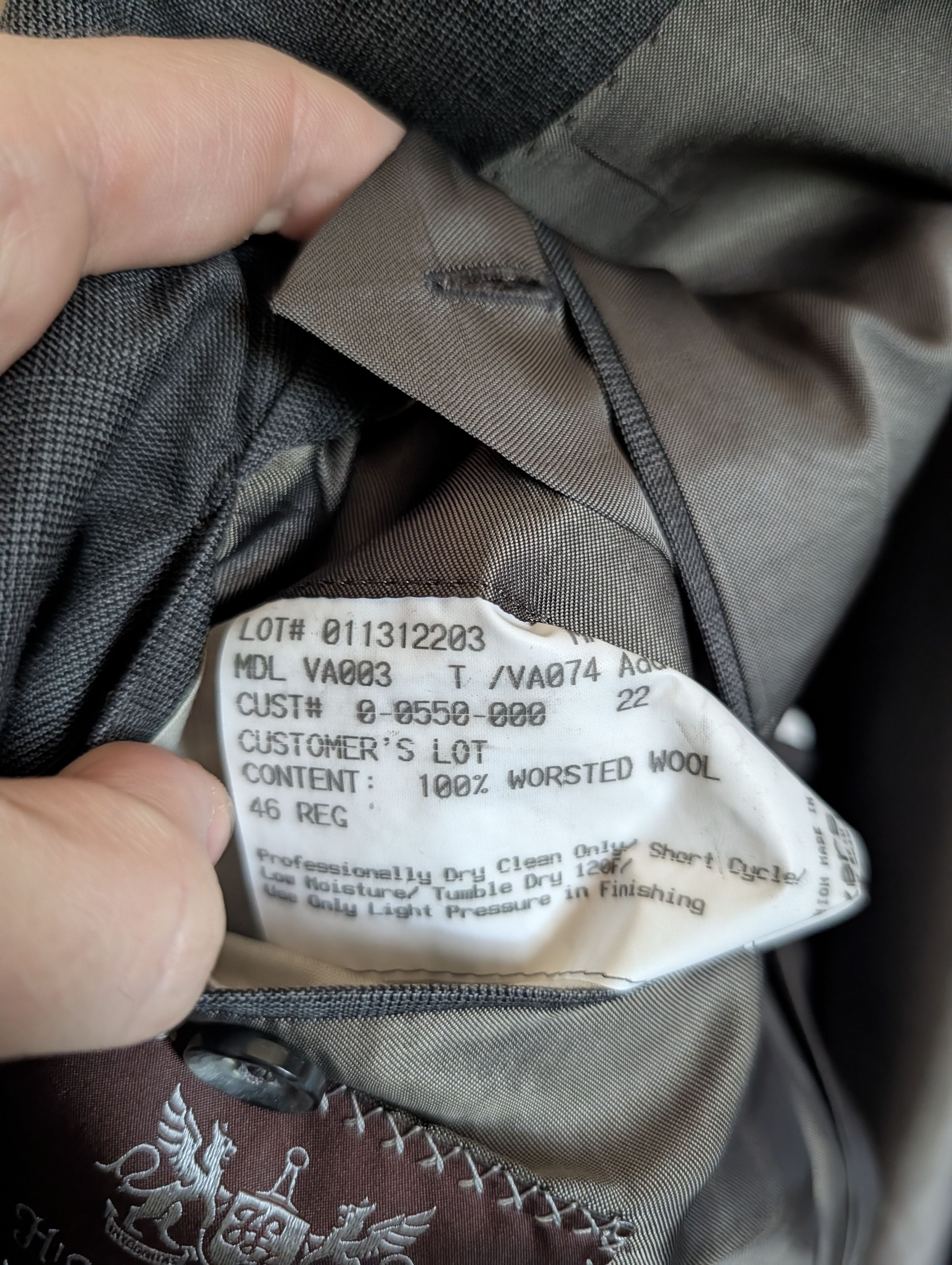 Hickey Freeman LORO PIANA 2pc Super 150s Worsted Wool gray suit Size 46R - 15 Thumbnail