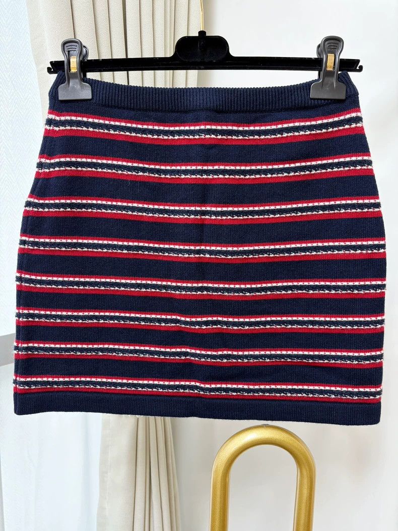 Chanel Chanel SizeS 21C red and blue color block 36 size striped k Size 24" / US 00 / IT 34 - 3 Thumbnail