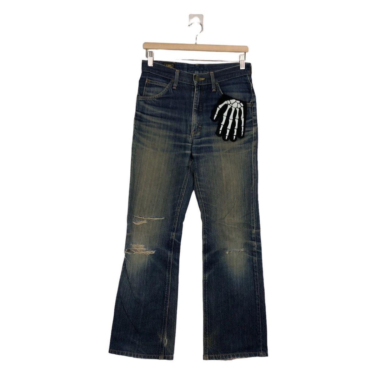 Japanese Brand 🔥90’s LEE RIDERS DISTRESSED JEANS DENIM BOWCUT DESIGN Size US 28 / EU 44 - 1 Thumbnail