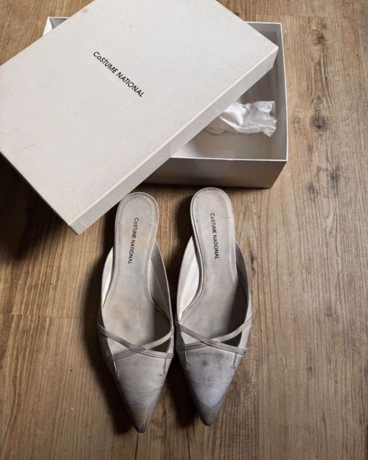 Costume National Costume National Suede Pointed Mules Avantgarde Size US 6.5 / IT 36.5 - 1 Thumbnail
