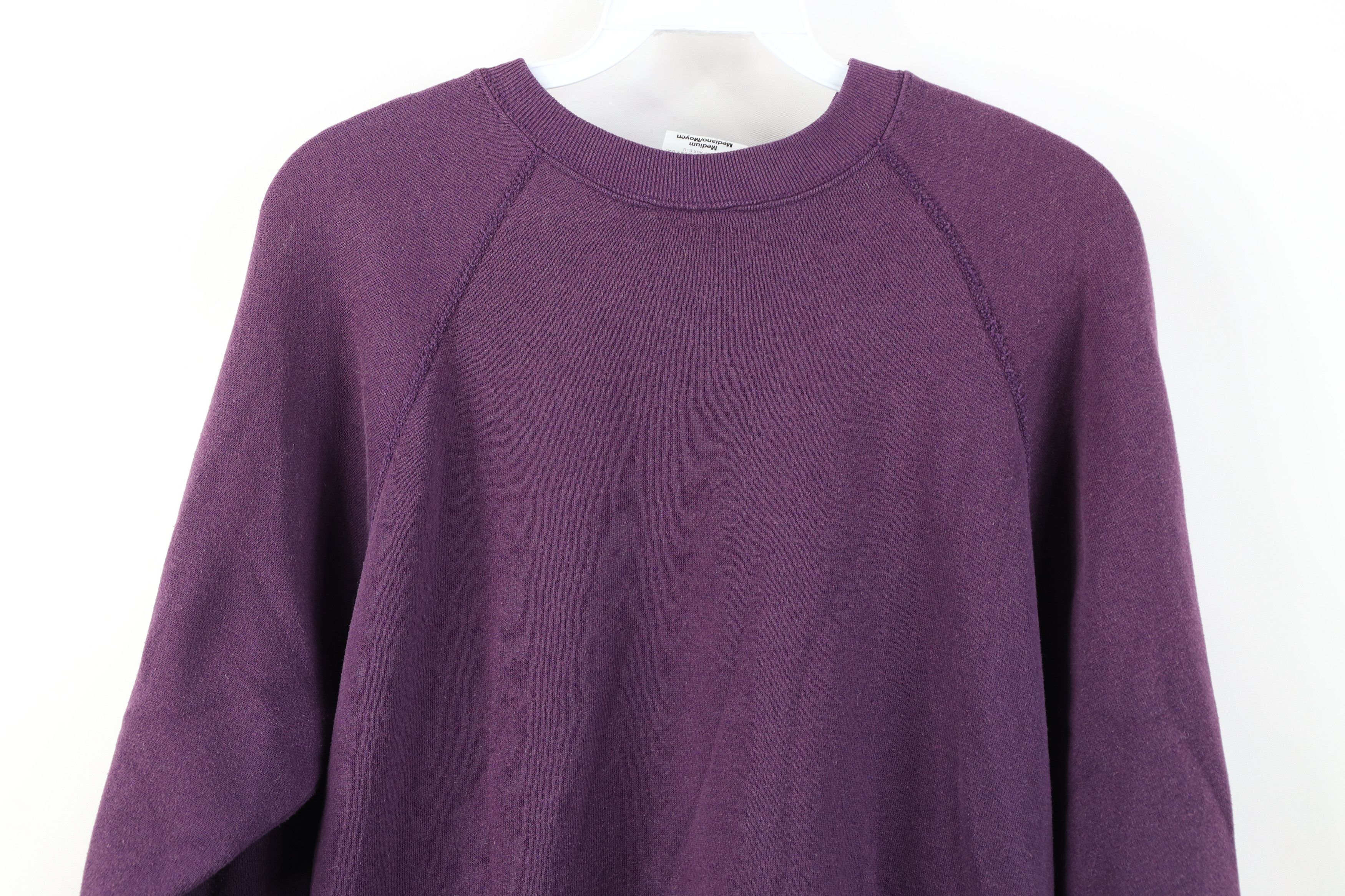 Vintage Vintage 90s Streetwear Blank Crewneck Sweatshirt Purple USA Size M / US 6-8 / IT 42-44 - 10 Thumbnail
