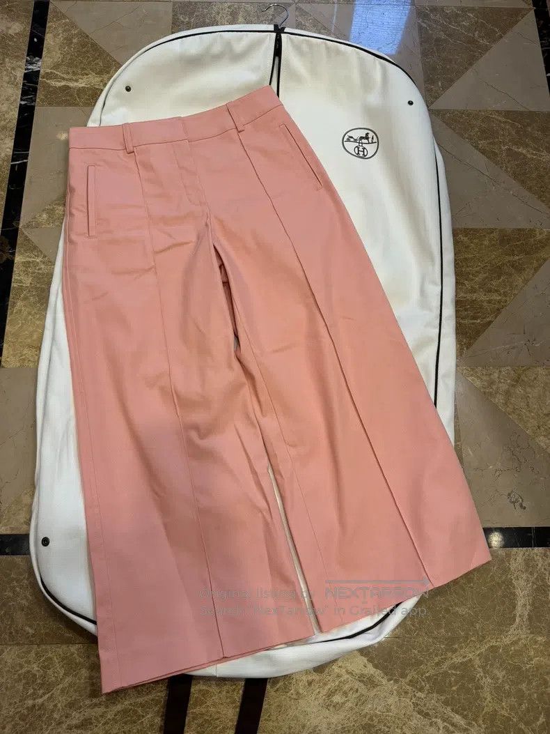 Hermes Hermes Pink wide-leg trousers Size 25" / US 0 / IT 36 - 7 Thumbnail