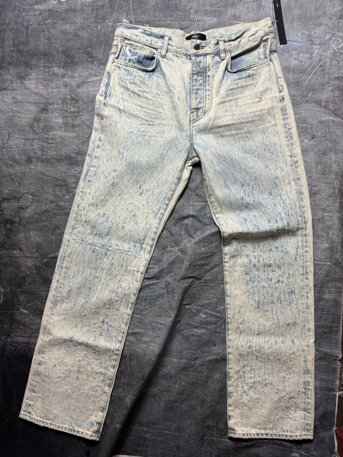 Amiri Amiri Shotgun Bleached Distressed Straight Fit Jeans Size US 34 / EU 50 - 1 Thumbnail