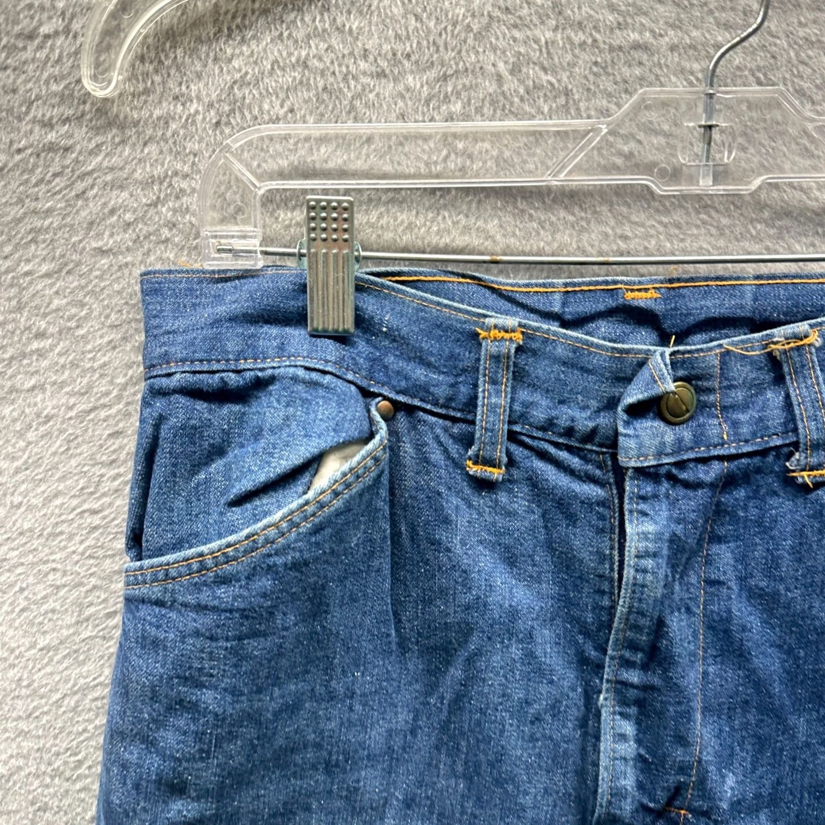 Denime VINTAGE H.I.S. Jeans Adult W 28 L 30 Blue Denim Pants Cotton Zip 70s 80s Size US 28 / EU 44 - 3 Thumbnail