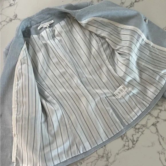 Veronica Beard Aaliyah Linen-Blend Dickey Jacket - Heathered Vapor Size M / US 6-8 / IT 42-44 - 7 Thumbnail