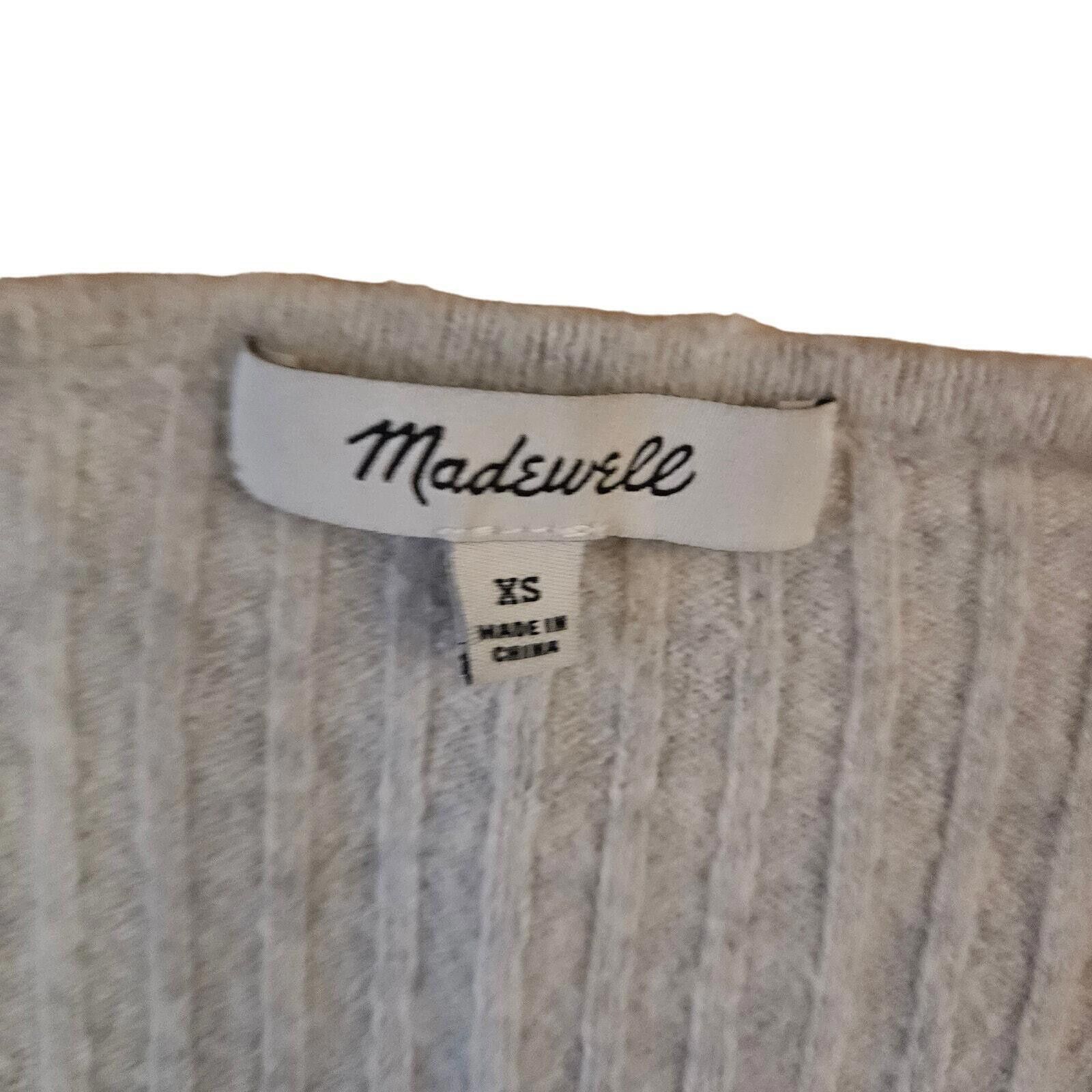 Madewell Madewell Ribbed Button Down Cardigan Light Gray Size X Small Size XS / US 0-2 / IT 36-38 - 3 Thumbnail