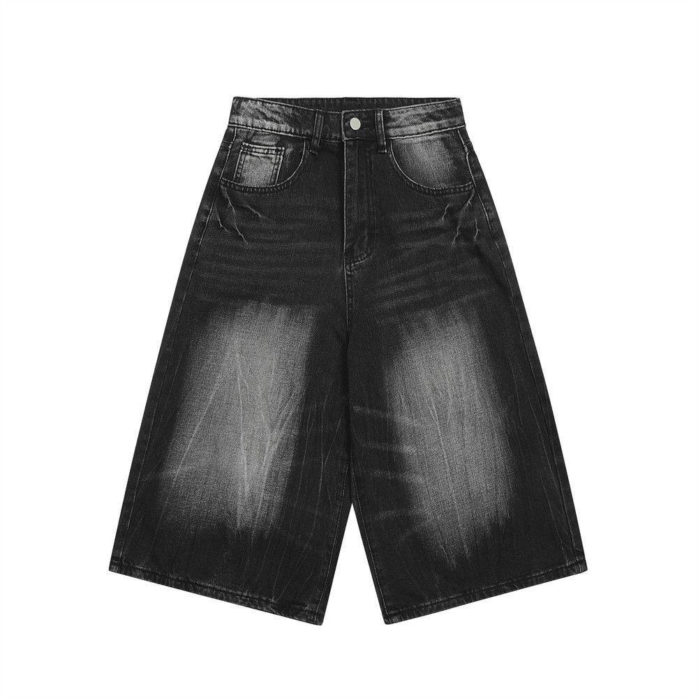 Japanese Brand × Jean Men's punk street distressed washed cracked denim shorts Size US 32 / EU 48 - 1 Thumbnail