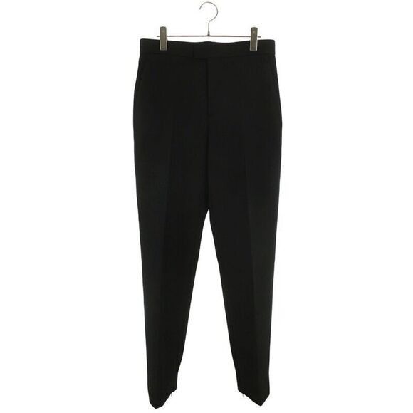 o1s1rm0326 Slim Leg Compact Wool Trousers in Black