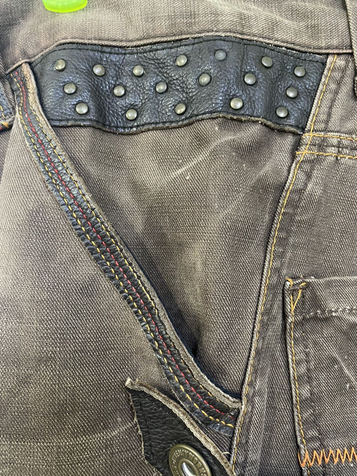 Japanese Brand 💥PUNK GOTH EMO DESIGN GOA TWENTH WORK BONDAGE FLARE JEANS Size US 36 / EU 52 - 17 Thumbnail