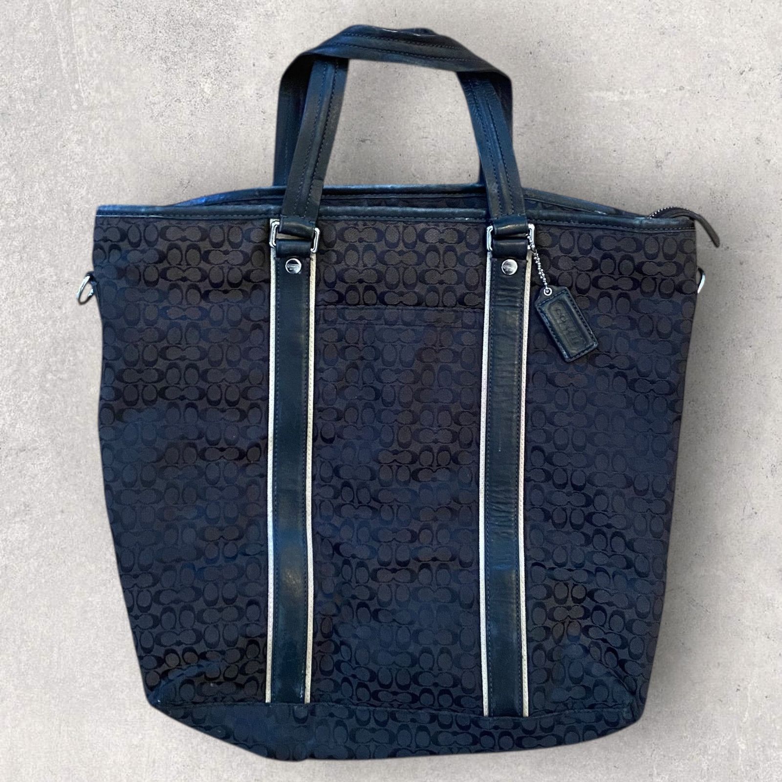 Coach Monogram Tote Bag Extra Large Canvas Leather