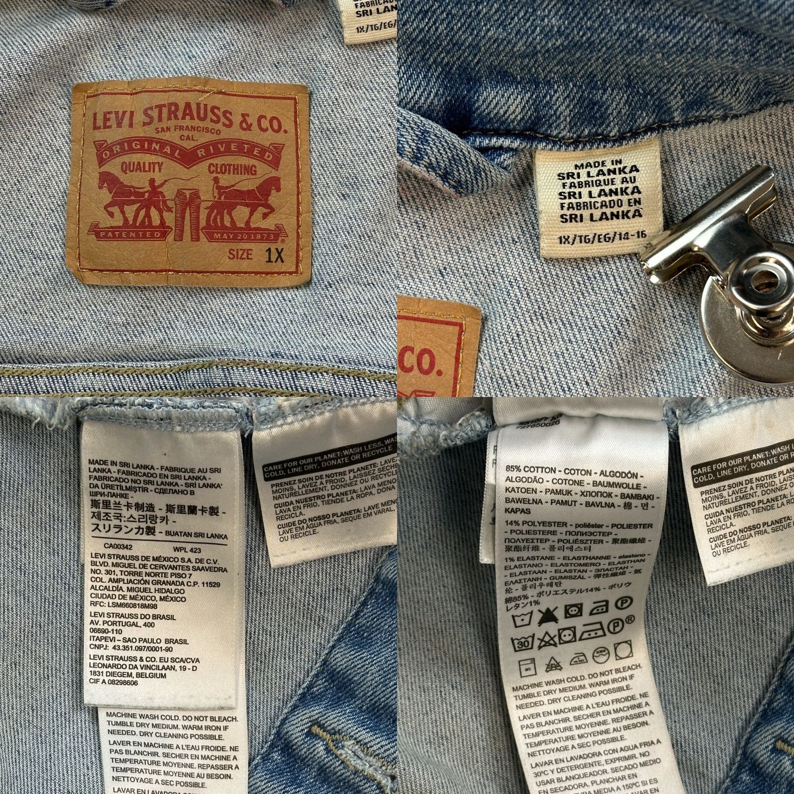 Levi's VINTAGE Levi’s Jacket Women 1X Blue Medium Wash Denim Trucker Distressed Stretch Size XL / US 12-14 / IT 48-50 - 8 Thumbnail