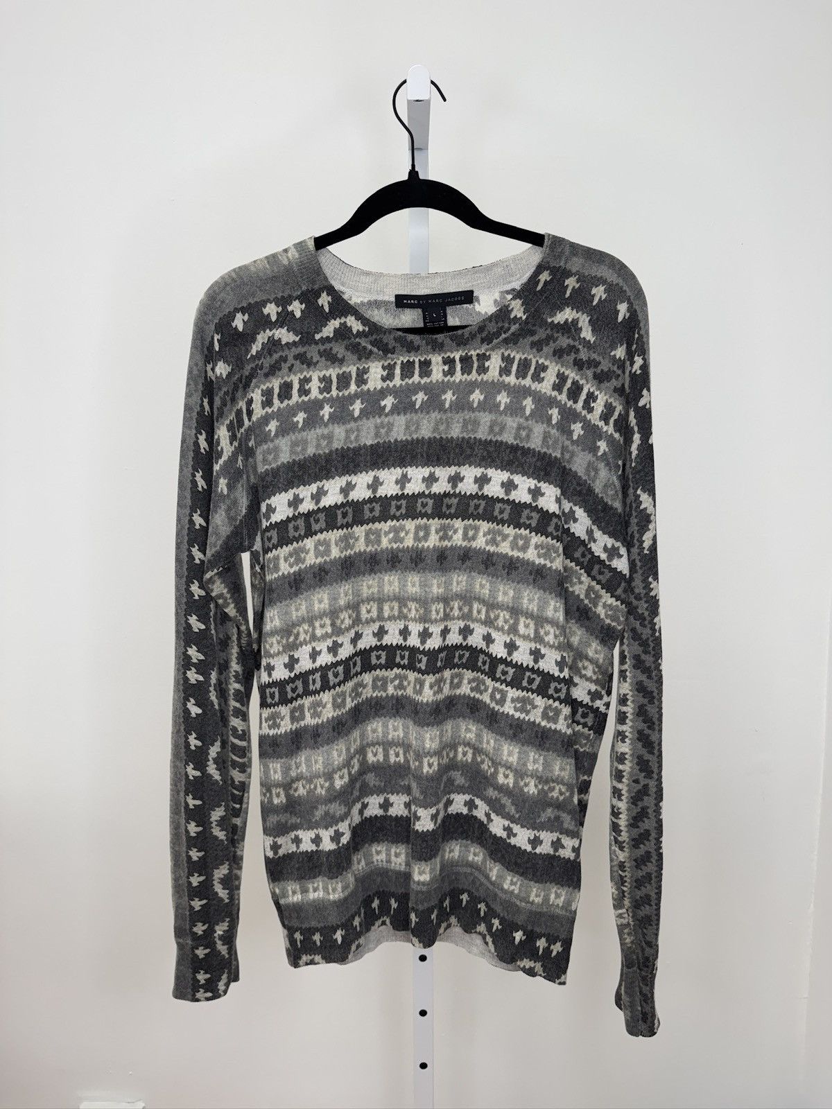 Marc by Marc Jacobs Angora Blend Patterned Sweater Size US L / EU 52-54 / 3 - 1 Thumbnail