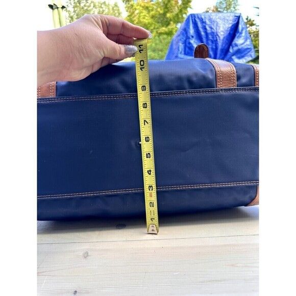 Vintage VTG Large Blue Duffle w/ Leather Blank Nameplate Size ONE SIZE - 10 Thumbnail