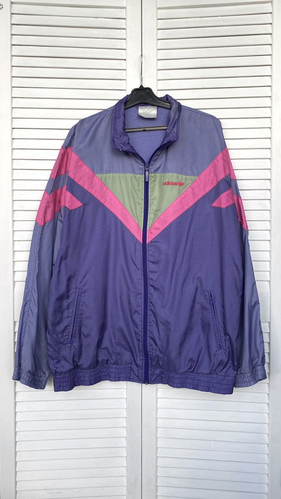 Adidas × Vintage Vintage Adidas Track Retro Jacket Nylon 90s Purple Size US M / EU 48-50 / 2 - 8 Thumbnail