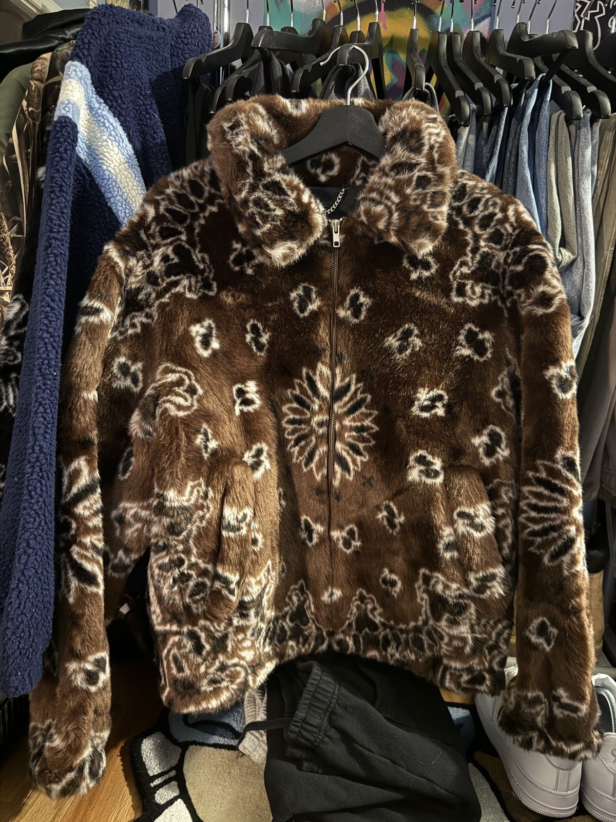 Supreme Supreme Bandana Faux Fur Bomber Jacket - Brown | Grailed